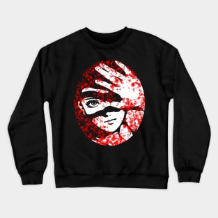 Punk Fashion Style Oval Red Glowing Girl Crewneck Sweatshirt